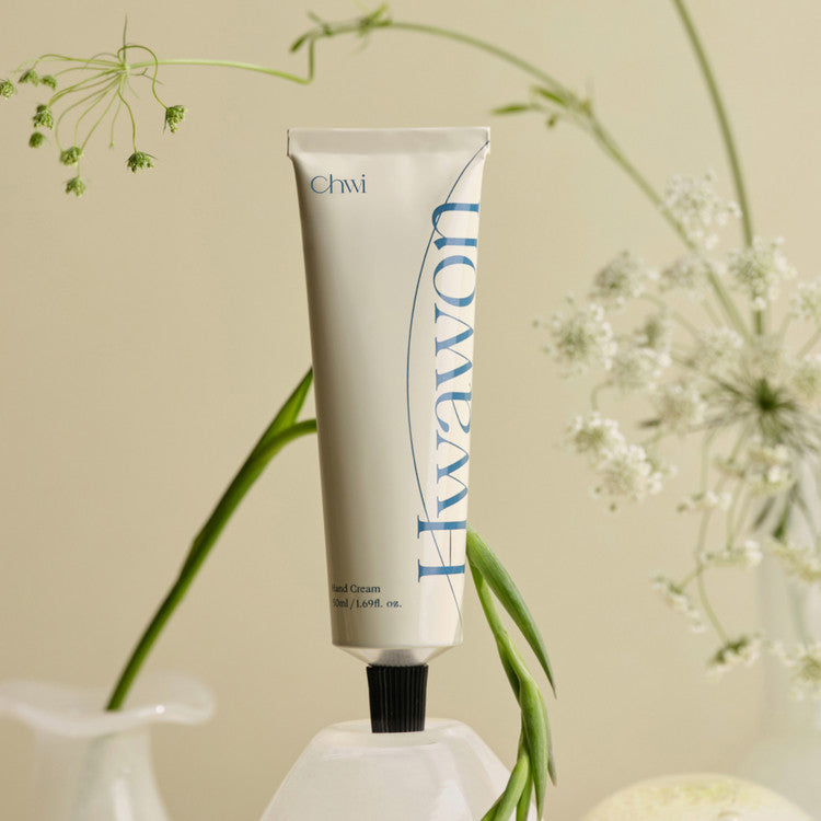 CHWI (CHI) Hwa Won Hand Cream 50ml tube surrounded by flowers