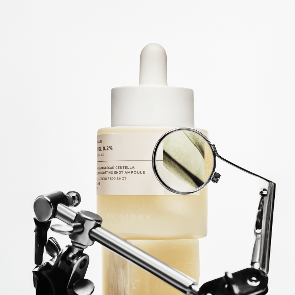 SKIN1004 Madagascar Centella Retinol 0.2 Boosting Shot Ampoule 30ml with dropper and magnifying glass