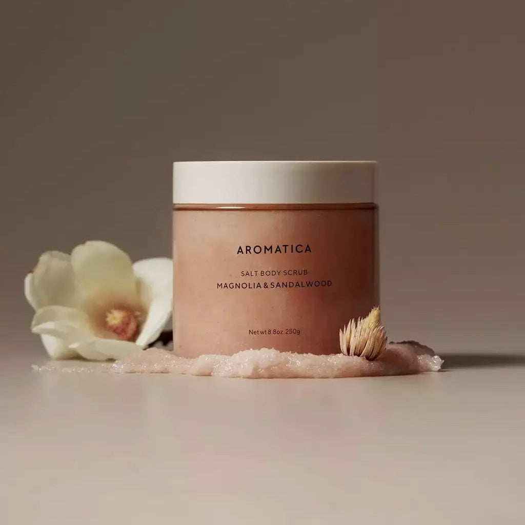 Aromatica Magnolia & Sandalwood Salt Body Scrub 250g