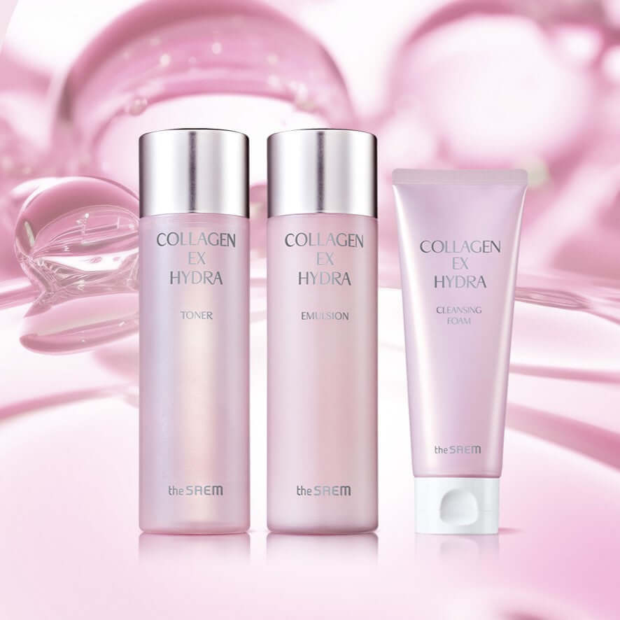 The Saem Collagen Ex Hydra Skincare 3 Set (Toner+Emulsion+Foam)