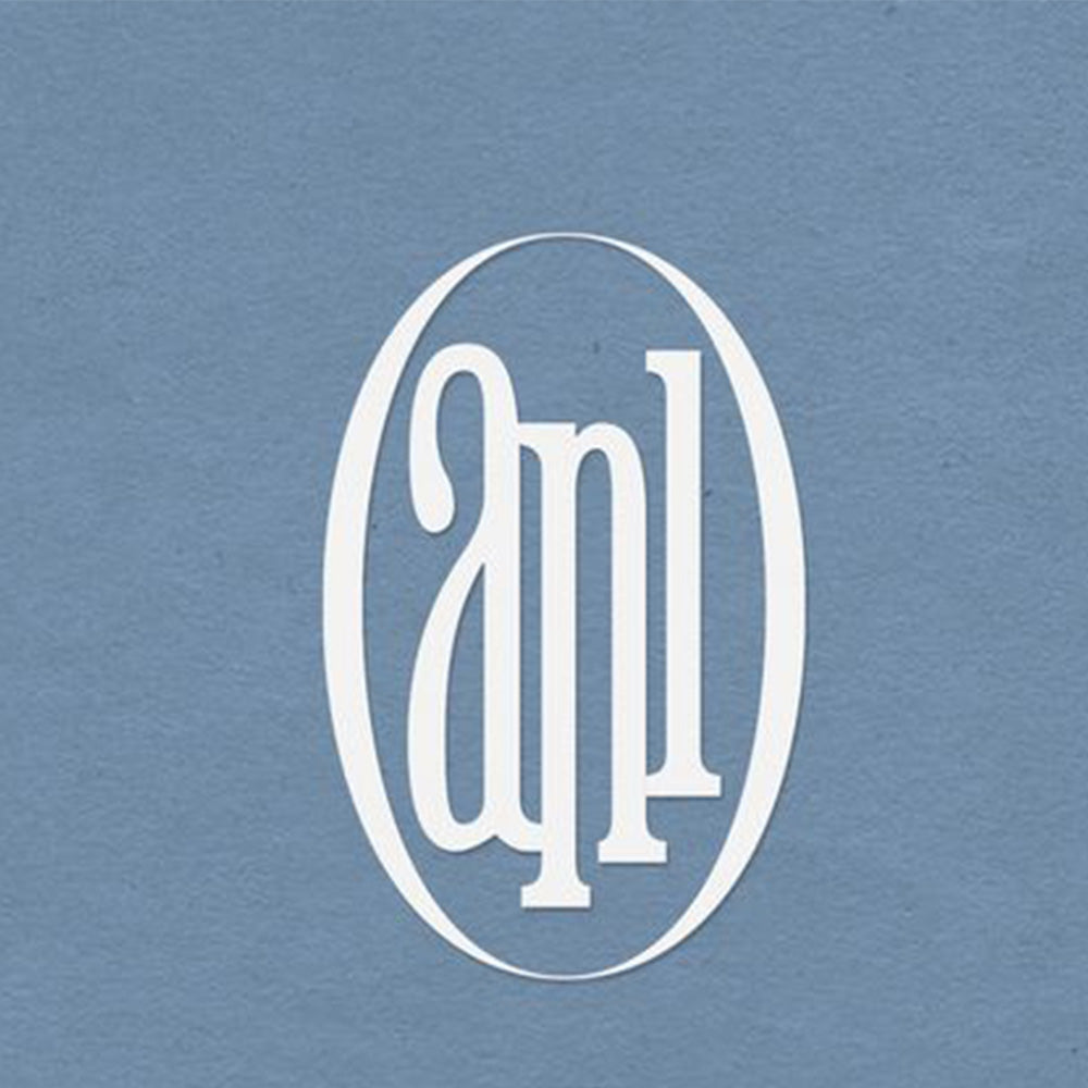 Blue textured background with a stylized white ANL logo.