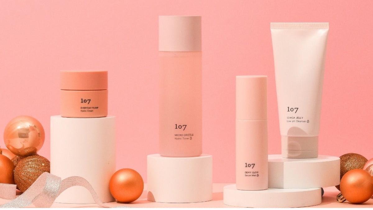 Discover the joy of glowing skin with the 107 brand, showcasing skincare products that blend traditional wisdom and modern science.