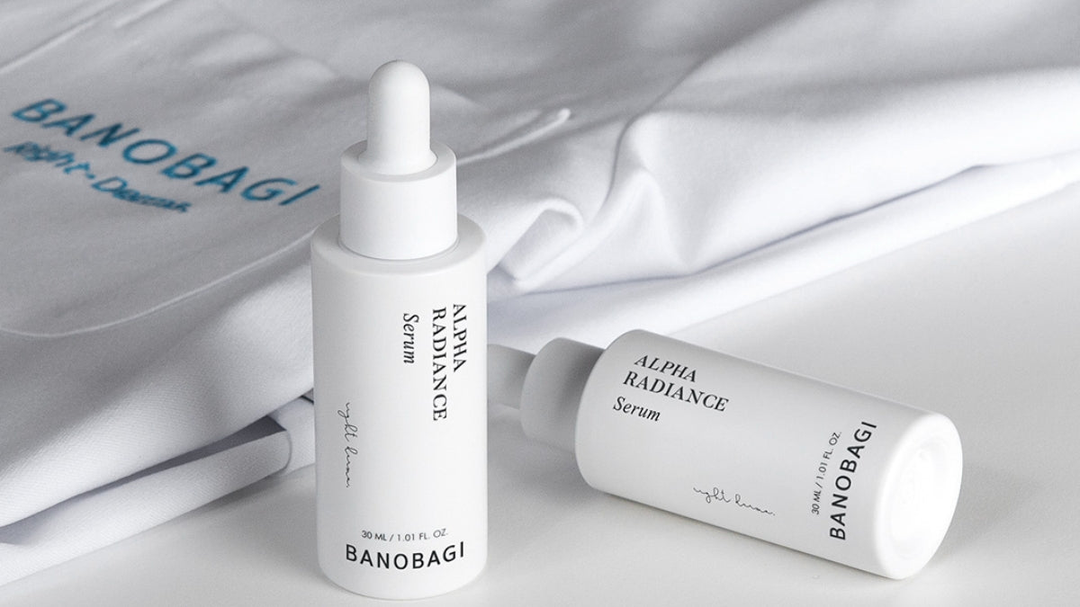 Unlock the Secret to Beautiful Skin with BANOBAGI’s Innovative Products featuring Alpha Radiance Serum bottles