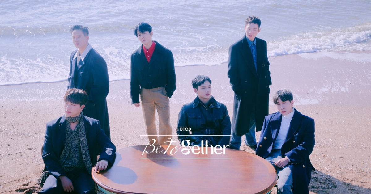 BTOB: The K-Pop Boy Band That Keeps on Beating, members posing on the beach for Be Together album shoot.