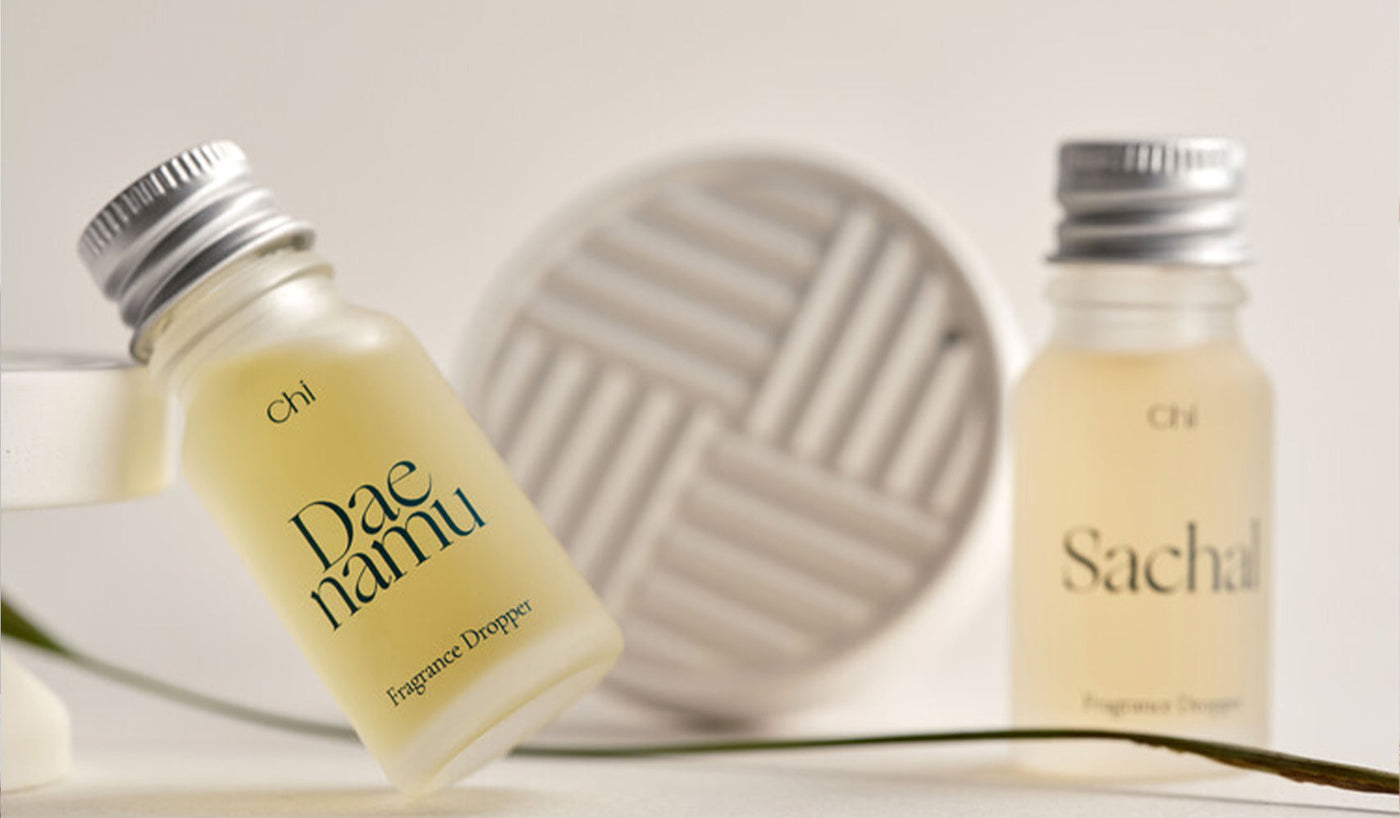 Discovering CHI: A Korean Skincare Brand Transforming Beauty Routines with Daenamu and Sacha fragrance droppers.