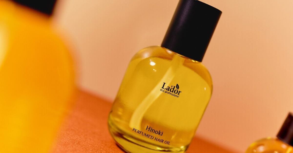 LADOR Professional Haircare! Transform Your Hair with Salon Worthy Shine: Lador Himoki Perfumed Hair Oil bottle on display