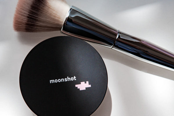 Illuminate Your Beauty: Unveiling the Magic of MOONSHOT, Korea's Premier Makeup Brand, featuring compact and brush set.
