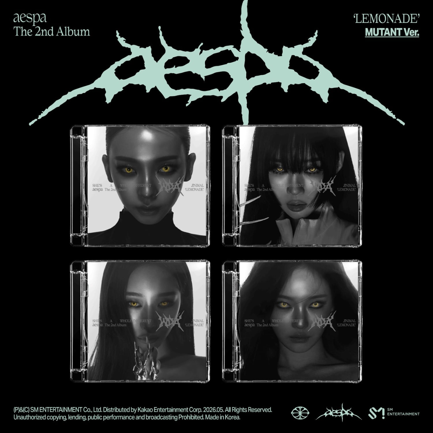 aespa - 2nd Full Album [LEMONADE] (MUTANT Ver.) (Random 1 of 4) - Kpop Album Koolseoul
