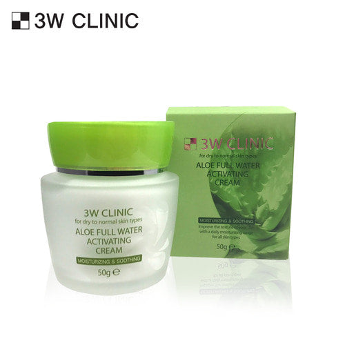 3W CLINIC Aloe Full Water Activating Cream 50g | Kool Seoul
