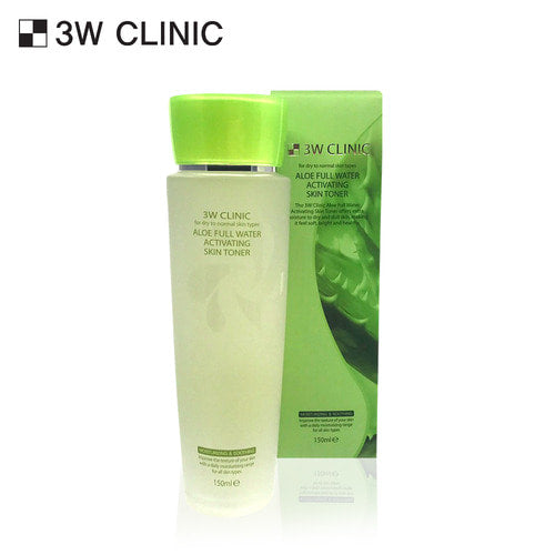 3W CLINIC Aloe Full Water Activating Skin Toner 150ml | Kool Seoul