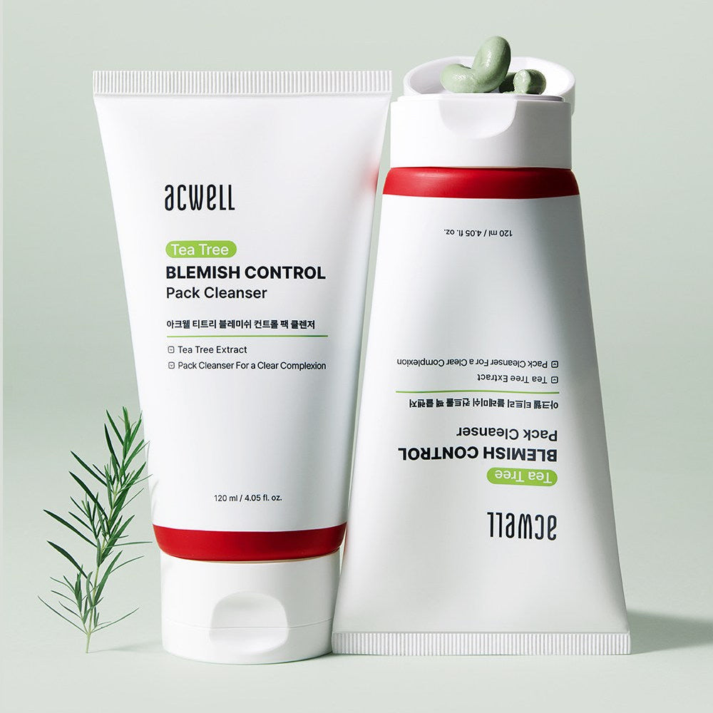 ACWELL Tea Tree Blemish Control Pack Cleanser 120ml with natural ingredients.