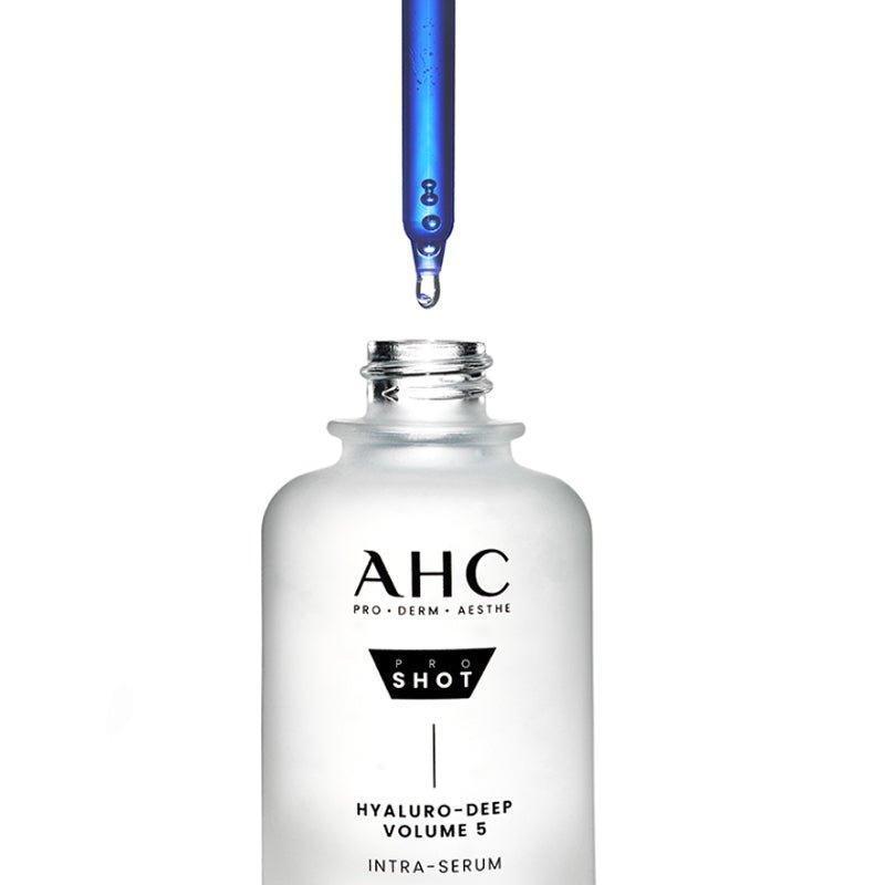 AHC Pro Shot Hyaluro Deep Volume 5 Intra Serum 40ml dropper bottle on white background