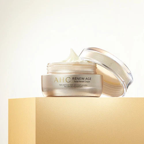AHC Renew Age total Reset Cream 50ml open jar on display