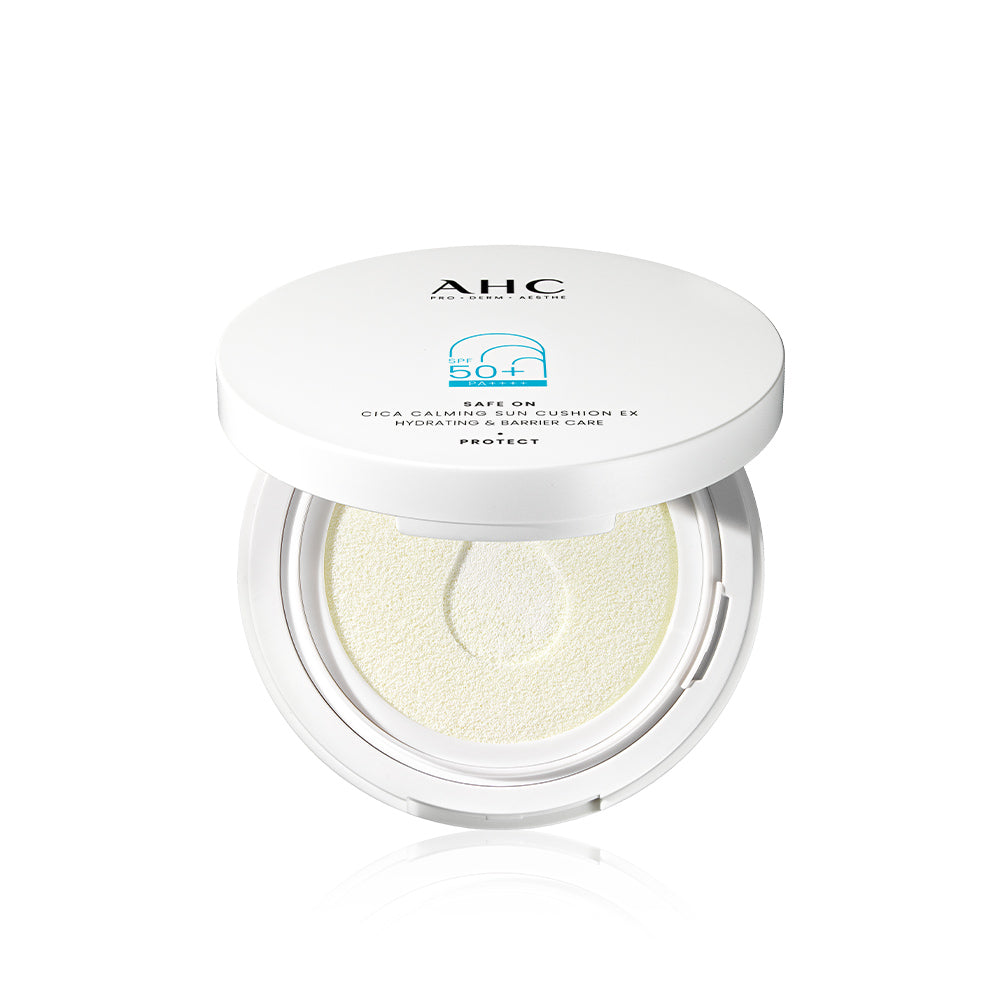 AHC Safe On Cica Calming Sun Cushion 25g open compact