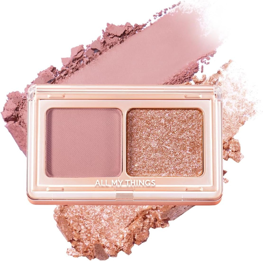 ALL MY THING Aurora Eyeshadow palette with pink and shimmer shades, perfect for vibrant eye makeup looks.