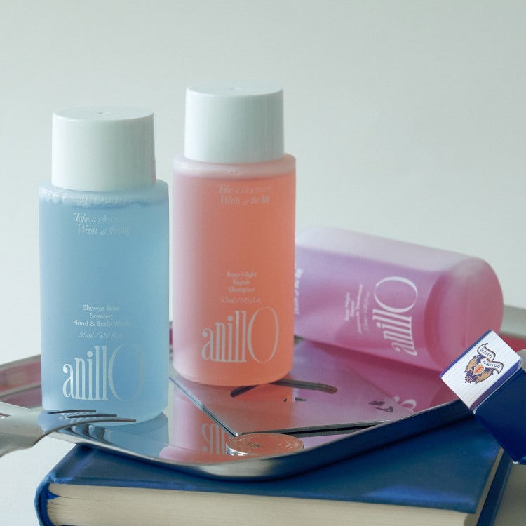 Anillo ロージーナイト＆シャワートラベルシャワーセット（シャンプー55ml、アンプルートリートメント55ml、ハンド＆ボディウォッシュ55ml）