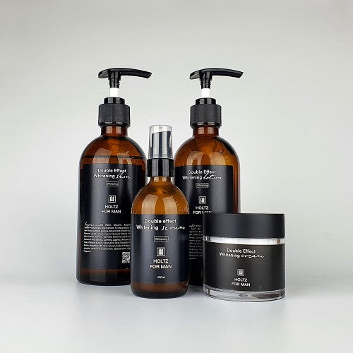 ANNA HOLTZ For Men Homme Men's Cosmetics 4 Pieces Set by Gentleman Korea - brown pump bottles and cream jar for men's skincare