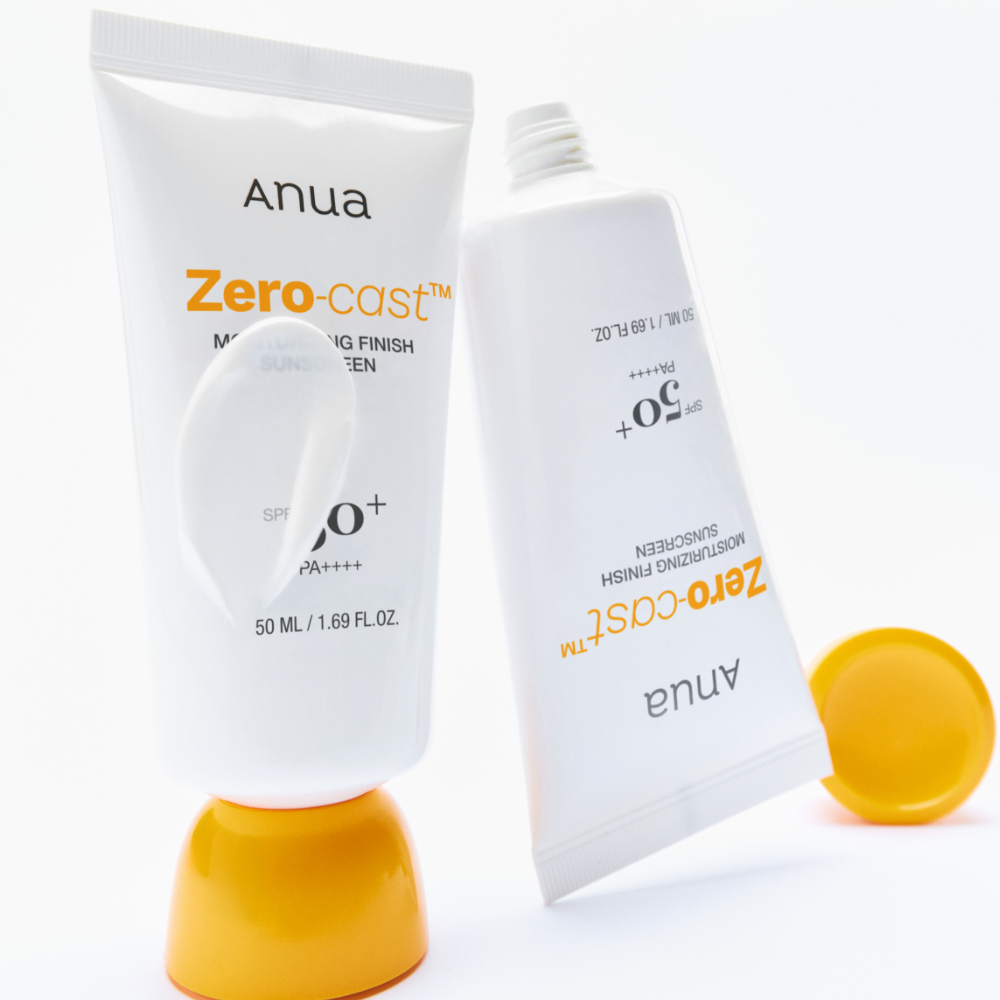 ANUA Daily Transparent Moisture Sunscreen 50ml tube design with orange cap on white background.