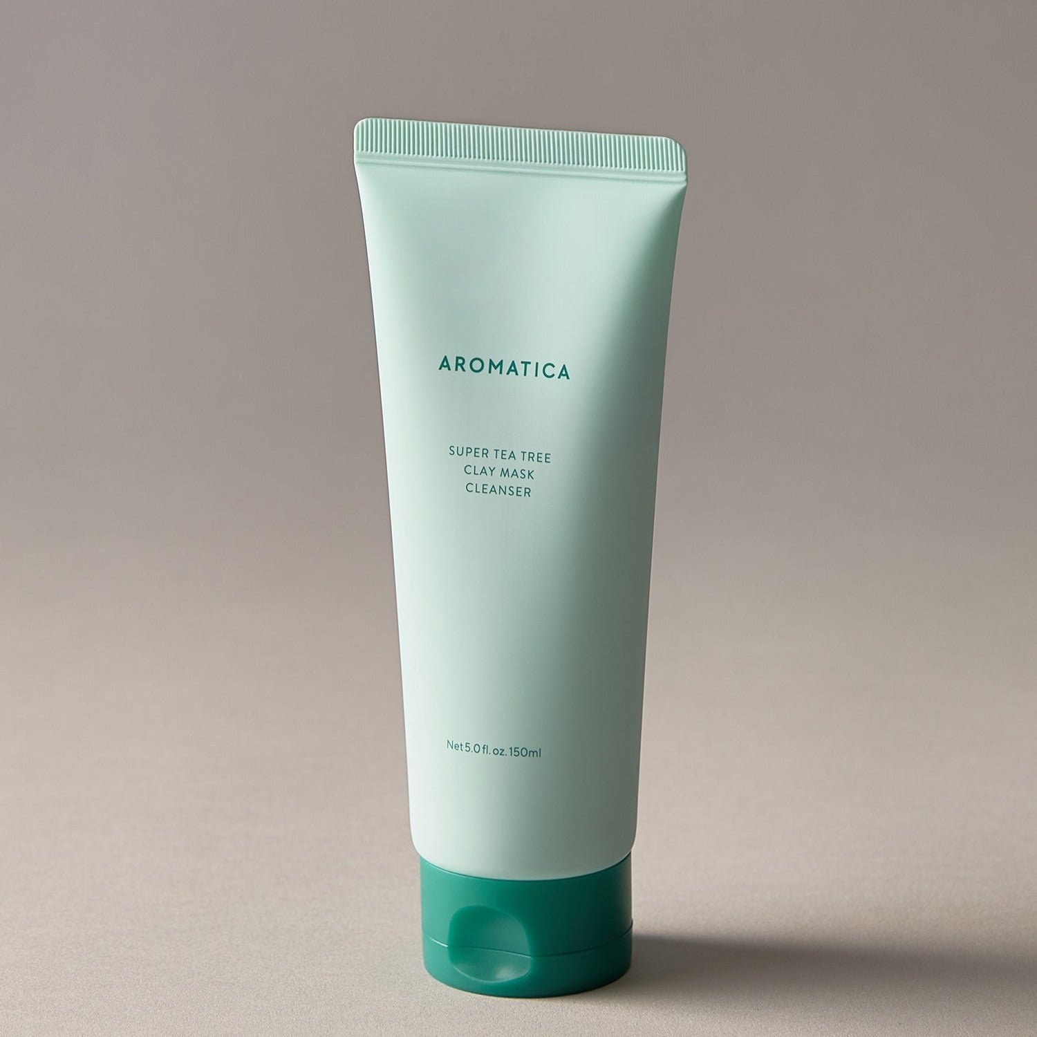 AROMATICA Super Tea Tree Clay Mask Cleanser 150ML tube on a neutral background