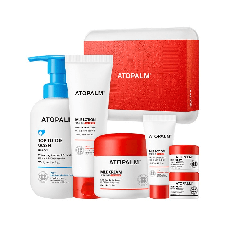 ATOPALM Special Care Set with lotion, cream, and body wash products