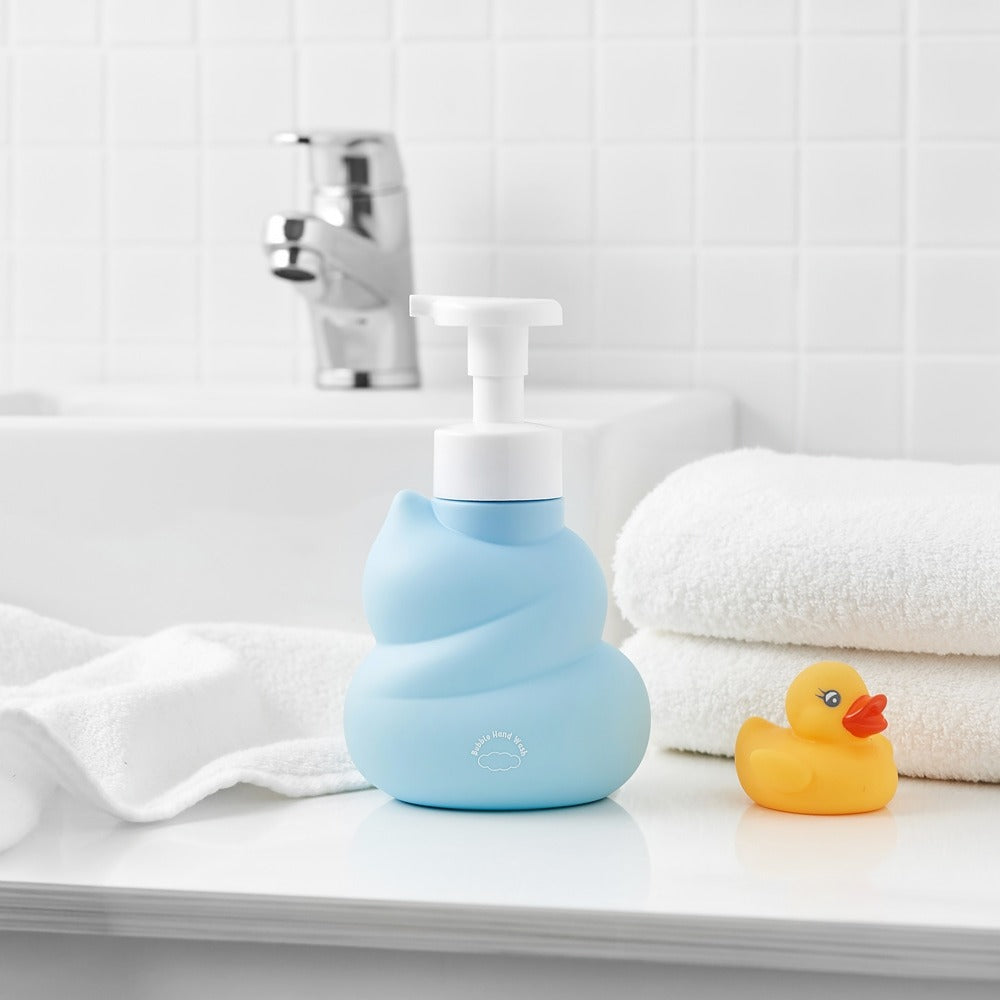 BELLBOY STUDIO Hippong Bubble Hand Wash bottle on a bathroom counter with a rubber duck and towels