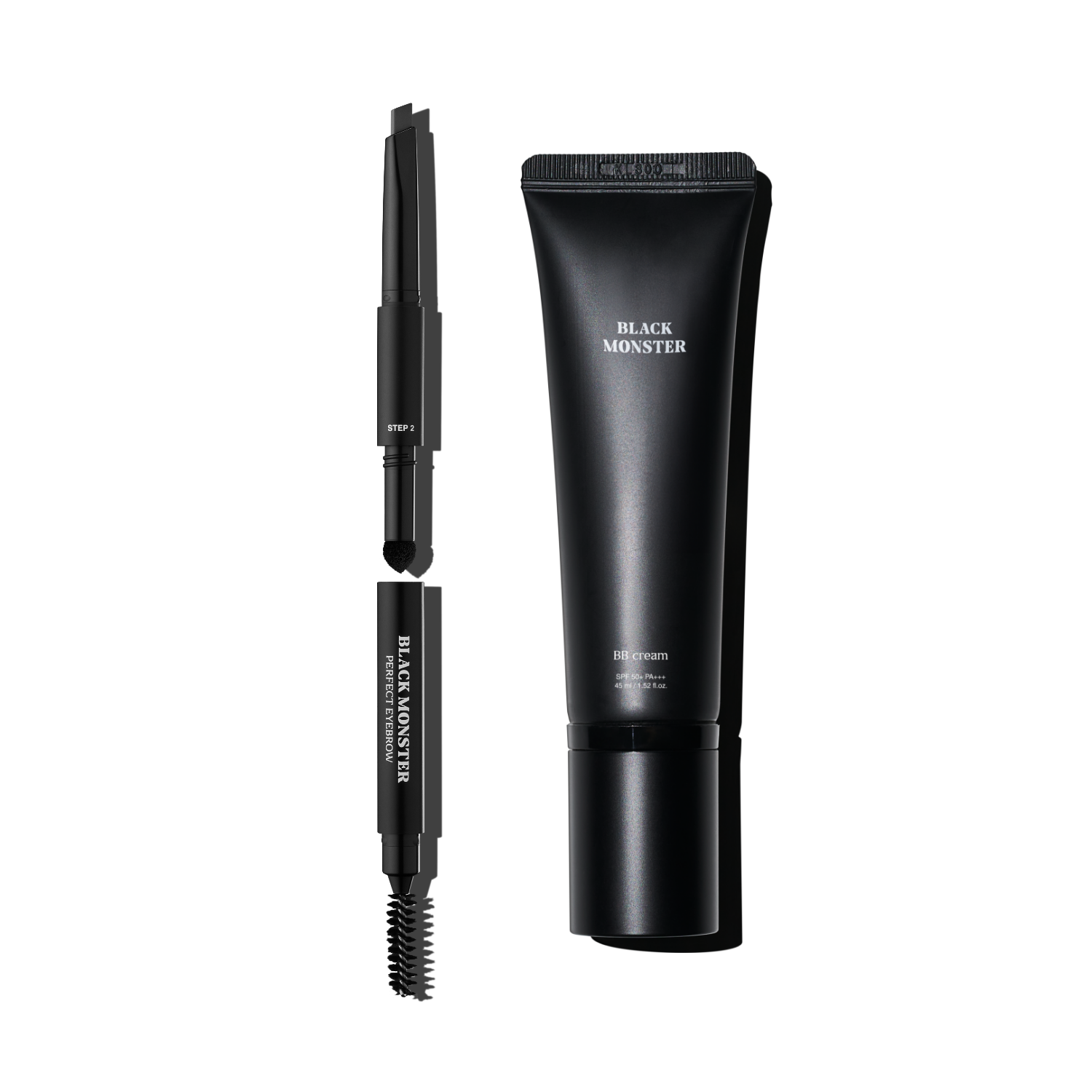 BLACK MONSTER First Impression Set - Gentleman Korea men’s Korean skincare travel kit with BB cream and eyebrow tool