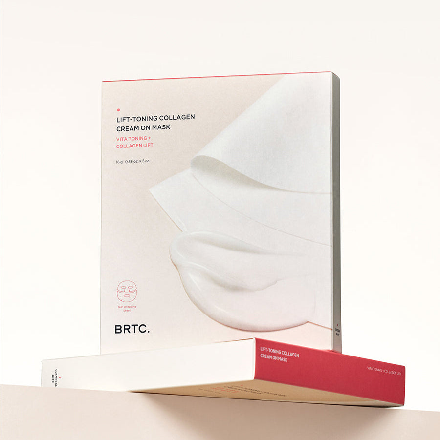 BRTC Lifting Toning Collagen Cream On Mask 5 Sheets packaging showcase