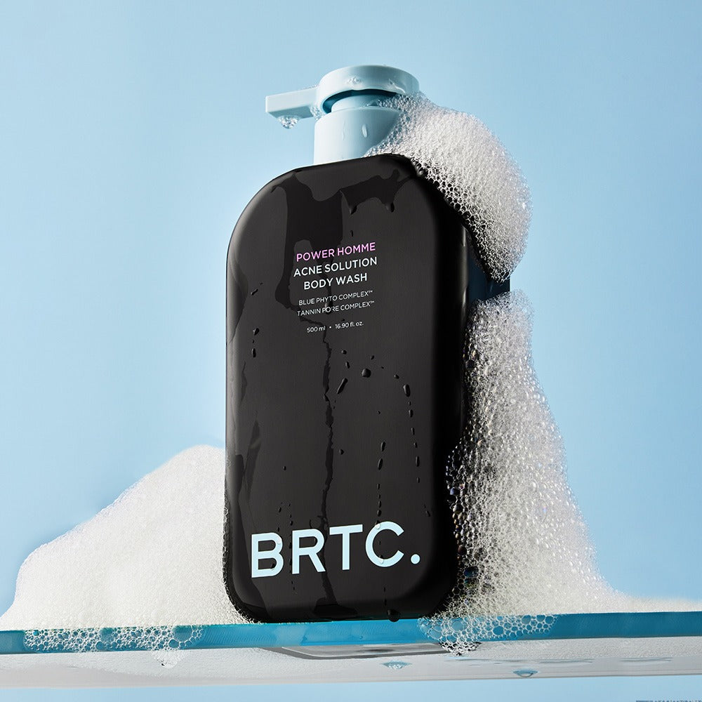 BRTC Power Homme Acne Solution Body Wash 500ml - Gentleman Korea premium Korean men’s body wash for acne control, bottle with foam