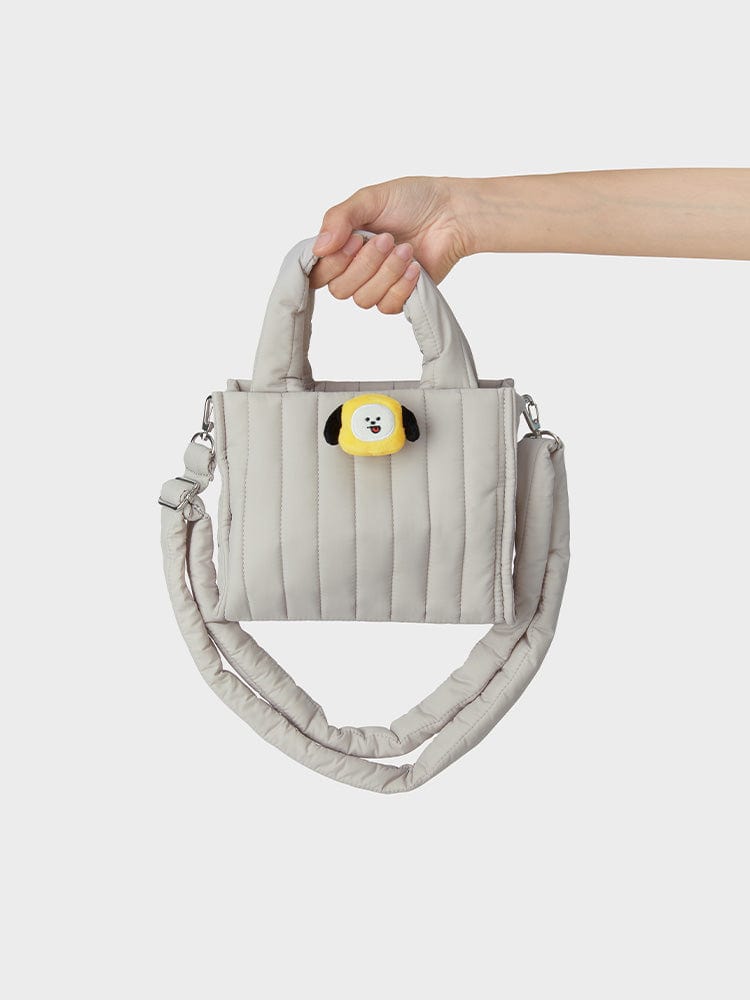 BT21 CHIMMY QUILTED BAG WITH FACE PLUSH BADGE WINTER EDITION