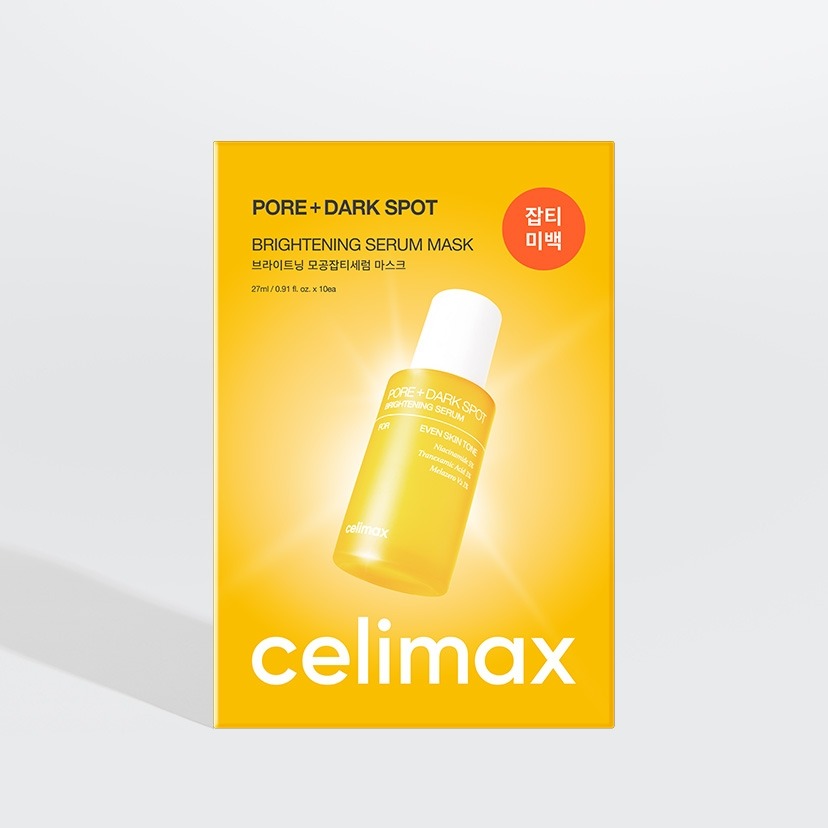 CELIMAX Brightening Pore Blemish Serum Mask 10 sheets packaging.