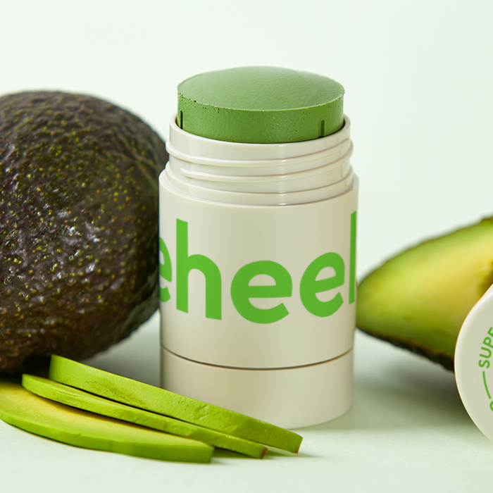 CHARMZONE Teeheehee Enriching Avo Clay Mask Stick 35g product shot with avocado slices for Gentleman Korea men’s skincare
