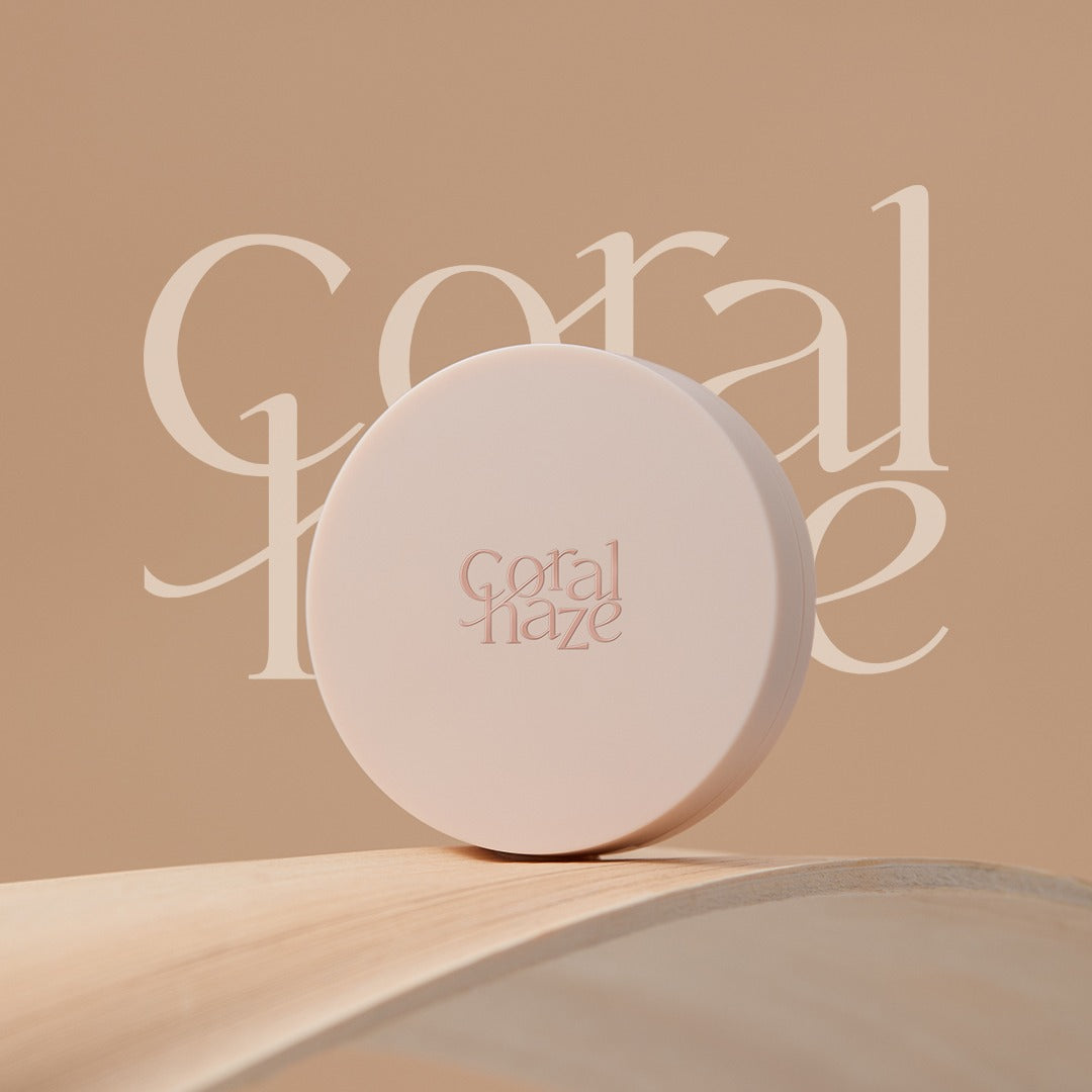 CORALHAZE Fixing Blur Cushion SPF50 PA++++ 13g displayed with branding background.