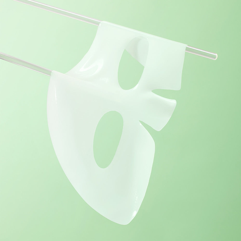 DEWYTREE AC Deep Pore Collagen Gel Mask 4 Sheets displayed on a green background.