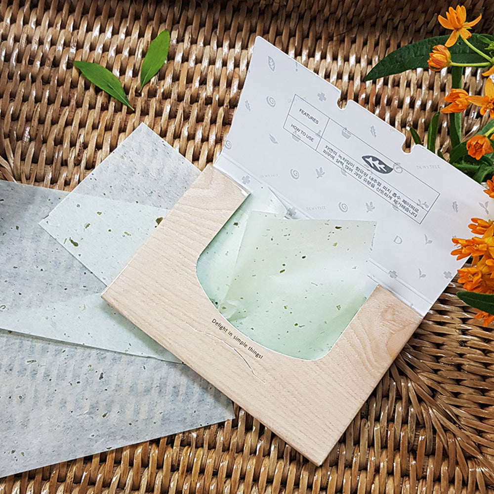 DEWYTREE Nature Source Green Tea Mattifying Linens (50 Sheets) | Kool Seoul