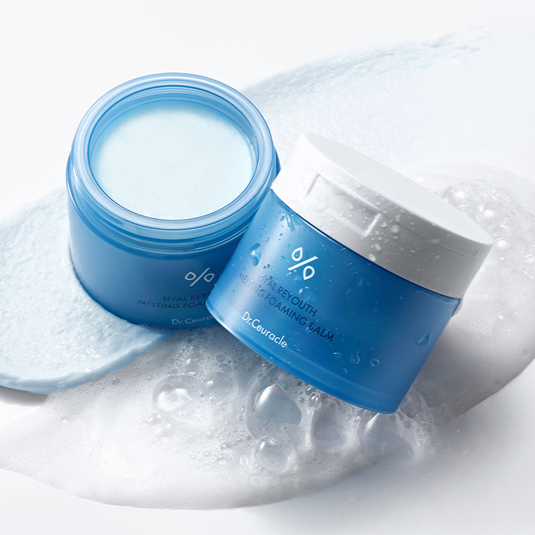 DR.CEURACLE Hyal Reuse Melting Foaming Balm 100ml packaging and texture display