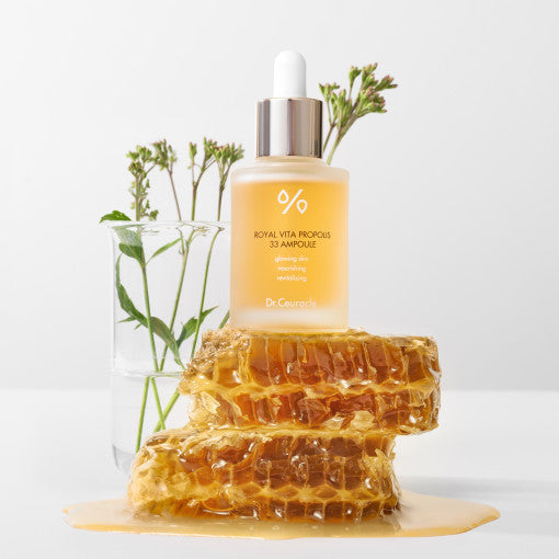 DR.CEURACLE Royal Vita Propolis 33 Ampoule 30ml with honeycomb and plants