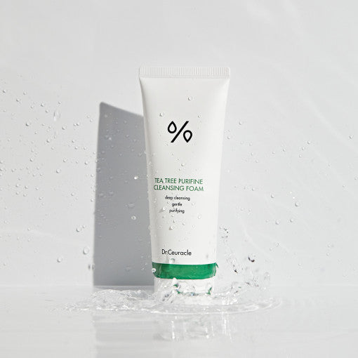 DR.CEURACLE Tea Tree Purifine Cleansing Foam 150ml product image with water splash