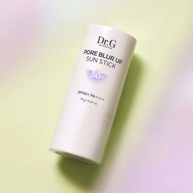 DR.G Pore Blur Up Sun Stick SPF 50 sun protection product on a gradient background