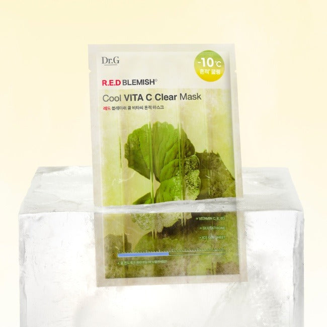 DR.G Red Blemish Cool Vita C Trace Mask 10 Sheets on ice display