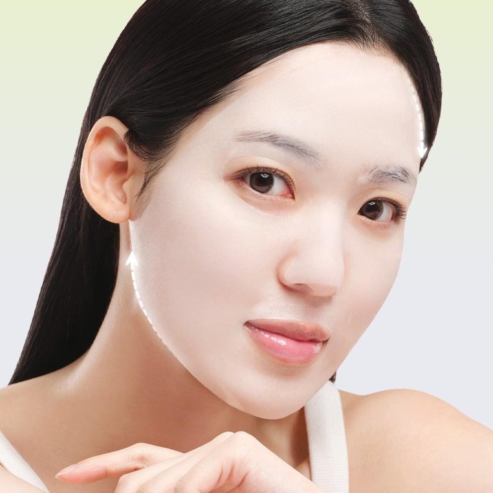 Person using DR.G Red Blemish Cool Vita C Trace Mask 10 Sheets for skincare treatment