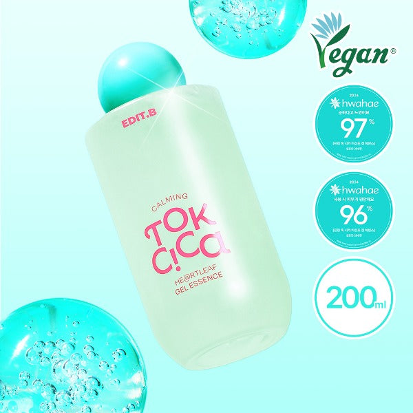 EDIT.B Calming Tok Cica Heartleaf Gel Essence 200ml | Kool Seoul