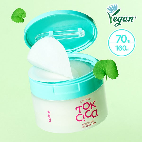 Edit.B Calming Tok Cica Heartleaf Trouble Pad 70p 160ml