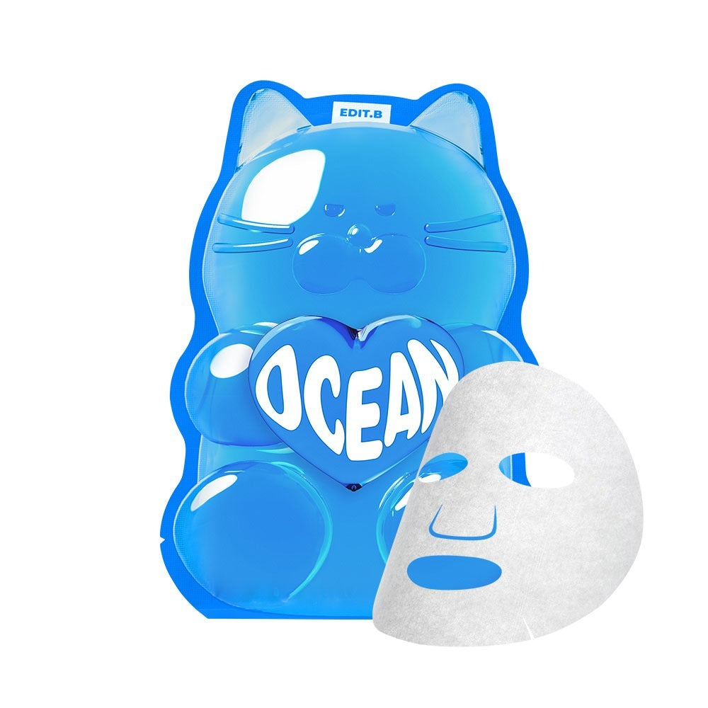 EDIT.B Waterfull Gumi Mask Ocean featuring a playful packaging design against a white background.