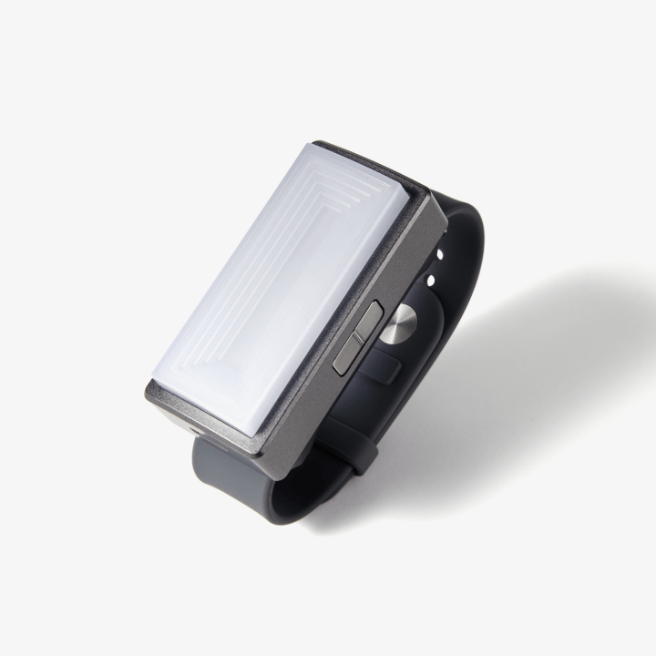 ENHYPEN Official Light Band with sleek black strap, featuring a rectangular LED panel for fan events and concerts.