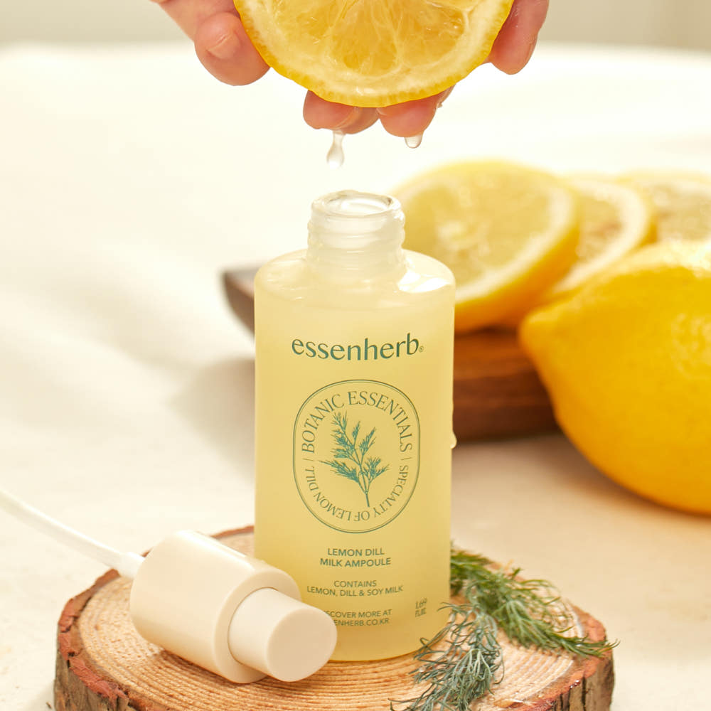 ESSENHERB Lemon Dill Milk Ampoule 50ml with fresh lemon and dill