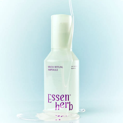 ESSENHERB Mucoritual Ampoule 120ml skincare product with liquid texture