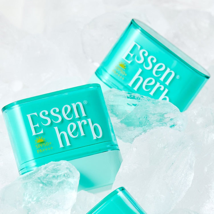 ESSENHERB Multi Defense Cloud Fit Airy Sun Stick 10g on ice with teal packaging