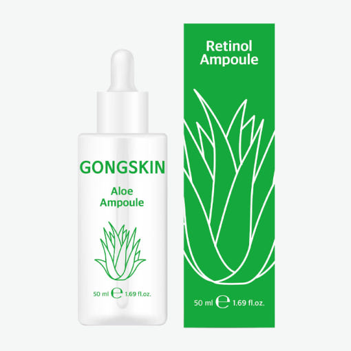 GONGSKIN Aloe Ampoule 50ml product bottle with green packaging on a white background