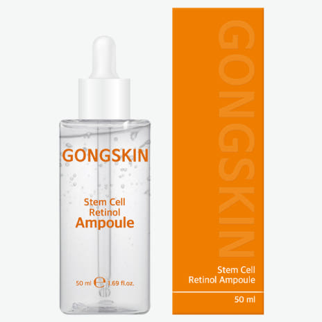 GONGSKIN Stem Cell Retinol Ampoule 50ml bottle next to packaging