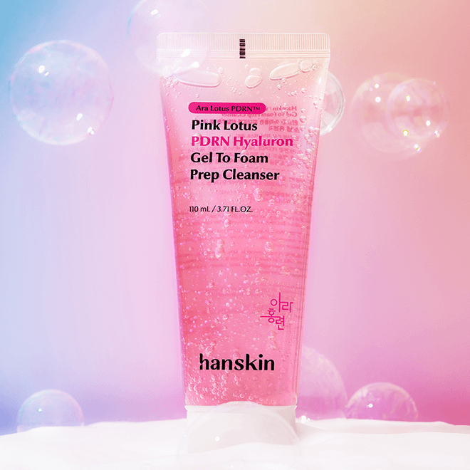 Hanskin Pink Lotus Pdrn Hyaluron Gel To Foam Prep Cleanser 110ml